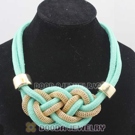 Handmade Weave Fluorescence Turquoise Cotton Rope Necklaces