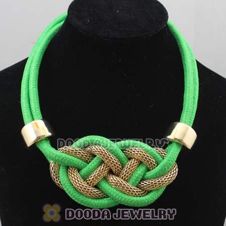 Handmade Weave Fluorescence Dark Green Cotton Rope Necklaces