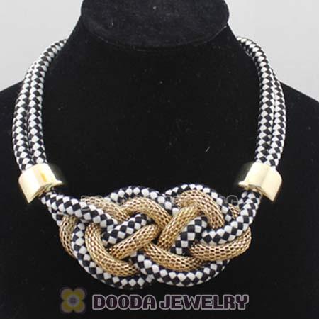 Handmade Weave Fluorescence Black White Cotton Rope Necklaces