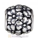 Antique Sterling Silver Flower Charm Beads European Style