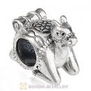 Antique Sterling Silver Camel Charm Beads European Style
