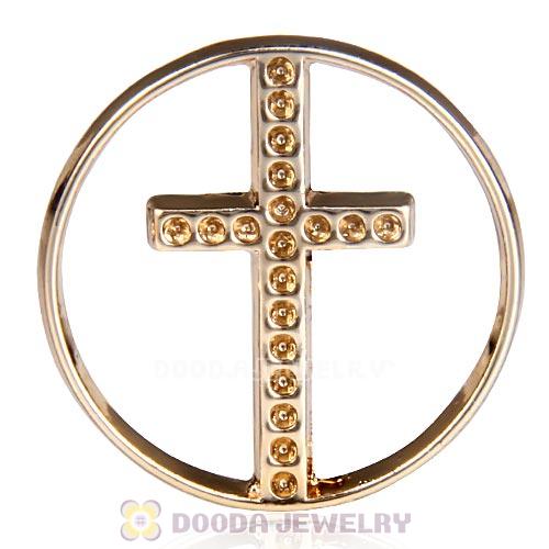 22mm Large Rose Gold Cross Alloy Window Plate