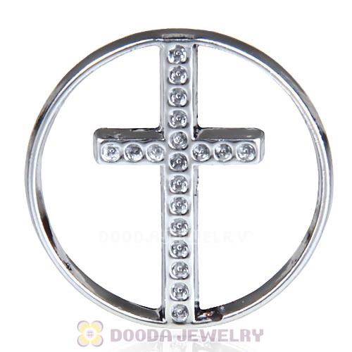 22mm Large Platinum Cross Alloy Window Plate