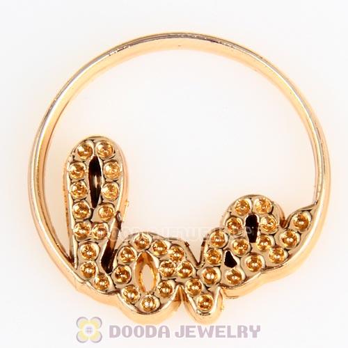 22mm Large Rose Gold Love Alloy Window Plate