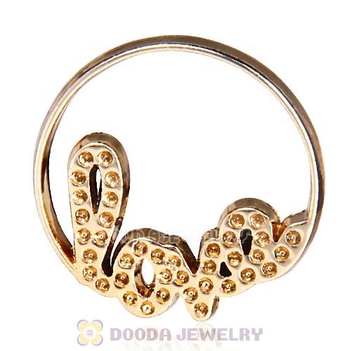 22mm Large Rose Gold Love Alloy Window Plate