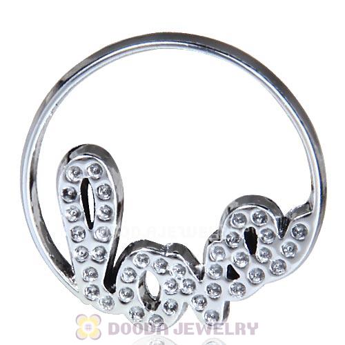 22mm Large Platinum Love Alloy Window Plate
