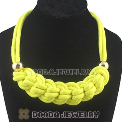 Handmade Weave Fluorescence Yellow Cotton Rope Braided Necklace