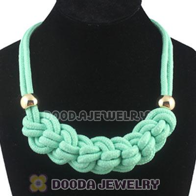 Handmade Weave Fluorescence Turquoise Cotton Rope Braided Necklace