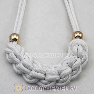 Handmade Weave Fluorescence White Cotton Rope Braided Necklace