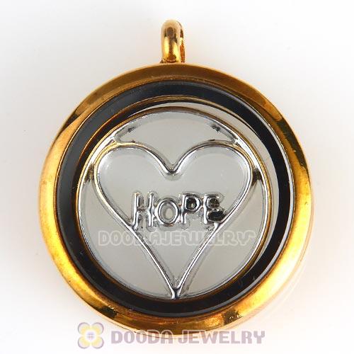 22mm Large Platinum Heart Hope Alloy Window Plate