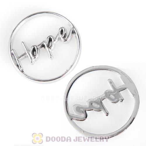 22mm Large Platinum Hope Alloy Window Plate