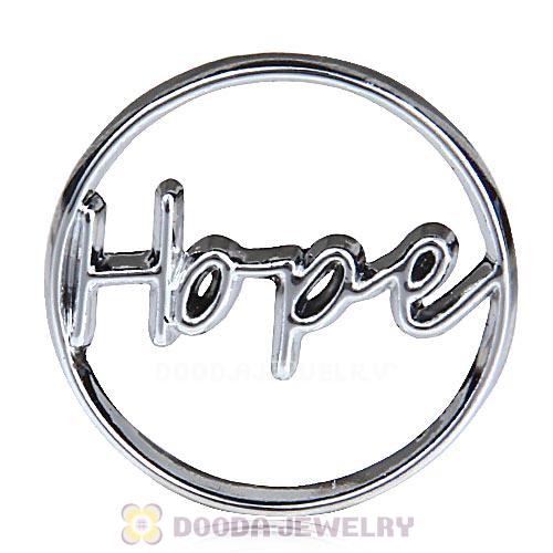 22mm Large Platinum Hope Alloy Window Plate