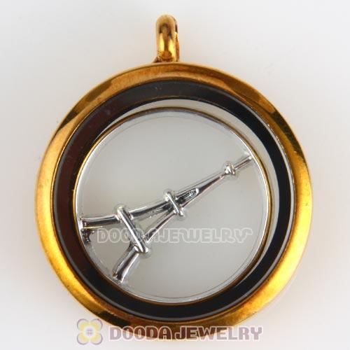 22mm Large Platinum Eiffel Tower Alloy Window Plate