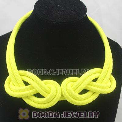 Handmade Weave Fluorescence Yellow Cotton Rope Necklace