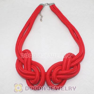Handmade Weave Fluorescence Watermelon red Cotton Rope Necklace
