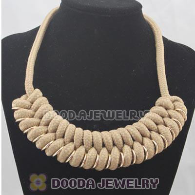 Handmade Weave Fluorescence Coffee Cotton Rope Braided Necklace
