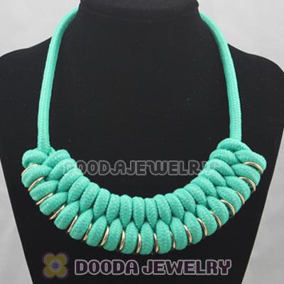Handmade Weave Fluorescence Turquoise Cotton Rope Braided Necklace