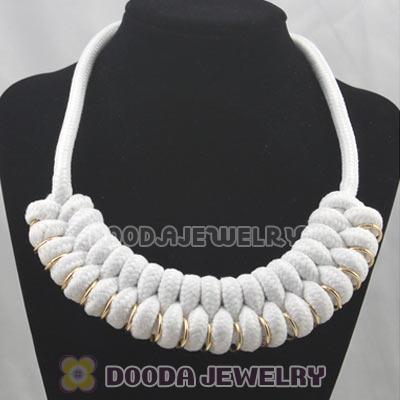 Handmade Weave Fluorescence White Cotton Rope Braided Necklace