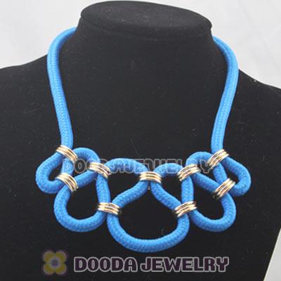 Handmade Weave Fluorescence Blue Cotton Rope Fashion Necklace