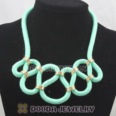 Handmade Weave Fluorescence Turquoise Cotton Rope Fashion Necklace