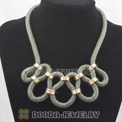 Handmade Weave Fluorescence Army green Cotton Rope Fashion Necklace