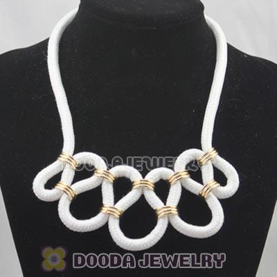 Handmade Weave Fluorescence White Cotton Rope Fashion Necklace