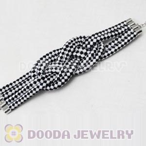 Handmade Weave Fluorescence Black White Cotton Rope Bracelet