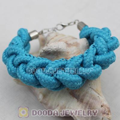 Handmade Weave Fluorescence Blue Cotton Rope Bracelet