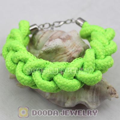 Handmade Weave Fluorescence Peridot Cotton Rope Bracelet