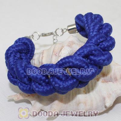 Handmade Weave Fluorescence Dark Blue Cotton Rope Bracelet