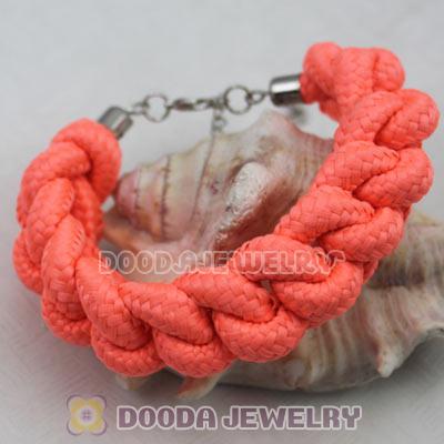 Handmade Weave Fluorescence Orange Cotton Rope Bracelet