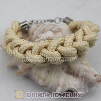 Handmade Weave Fluorescence Creamy white Cotton Rope Bracelet