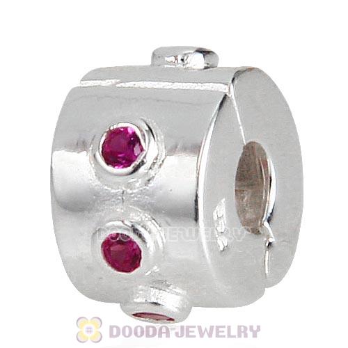 European Style 925 Silver Clip Beads with CZ Stone