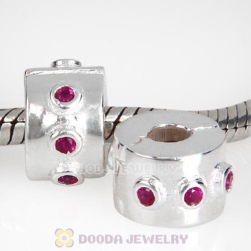 European Style 925 Silver Clip Beads with CZ Stone