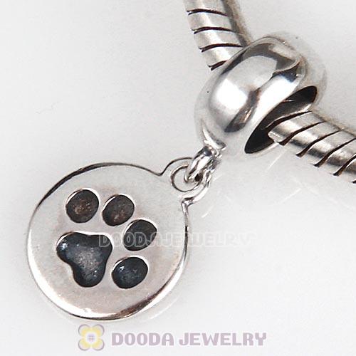 Antique Sterling Silver Dangle Paw Charm Beads European Style