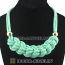 Handmade Weave Fluorescence Turquoise Cotton Rope Braided Necklace