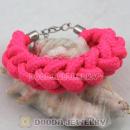 Handmade Weave Fluorescence Pink Cotton Rope Bracelet