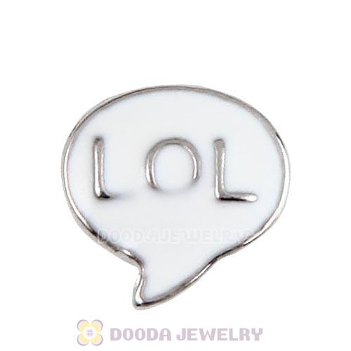 Platinum Plated Alloy Enamel Lol talk bubble Floating Locket Charms Wholesale