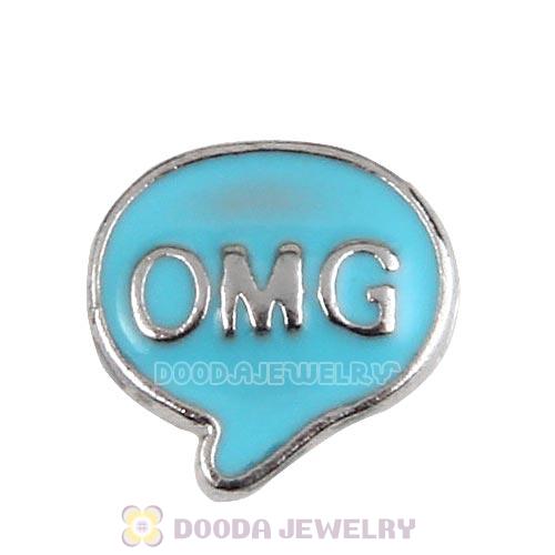 Platinum Plated Alloy Enamel Omg Floating Locket Charms Wholesale