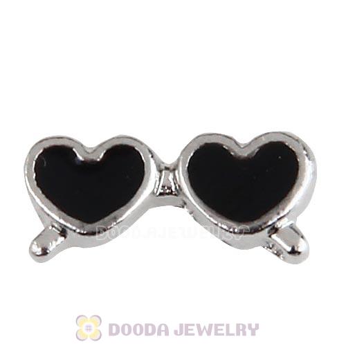 Platinum Plated Alloy Enamel Sunglasses Floating Locket Charms Wholesale