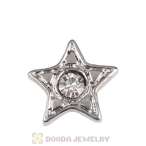 Platinum Plated Alloy Star with Crystal Floating Locket Charms Wholesale