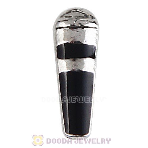 Platinum Plated Alloy Enamel Microphone Floating Locket Charms Wholesale