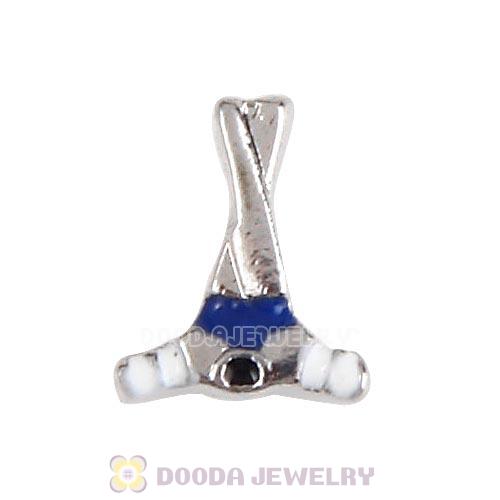 Platinum Plated Alloy Enamel Hockey Floating Locket Charms Wholesale
