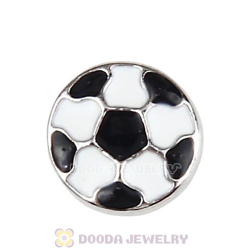 Platinum Plated Alloy Enamel Soccer ball Floating Locket Charms Wholesale