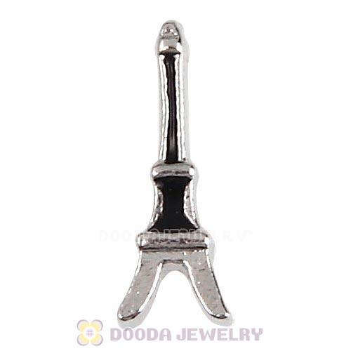 Platinum Plated Alloy Enamel Eiffel tower Floating Locket Charms Wholesale