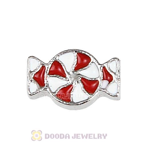 Platinum Plated Alloy Enamel Confection Floating Locket Charms Wholesale
