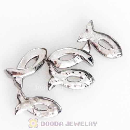 Platinum Plated Alloy Fish Floating Locket Charms Wholesale
