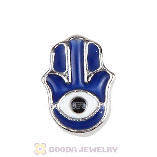 Platinum Plated Alloy Enamel Hamsa hand Floating Locket Charms Wholesale