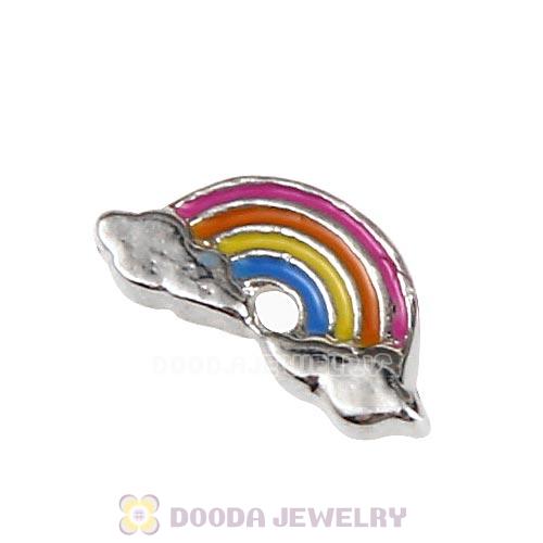 Platinum Plated Alloy Enamel Rainbow Floating Locket Charms Wholesale