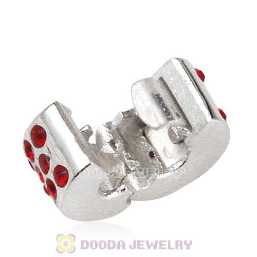 Sterling Silver Glimmer Clip Beads with Siam Austrian Crystal European Style